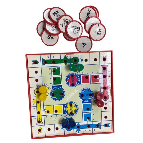 Travel Sorry! Board Game Compact Edition With Pieces & Case - Picture 2 of 3